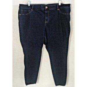 Maurices Ankle Jeans Women Size 24W Short Blue Dark Wash Skinny Leg High Rise